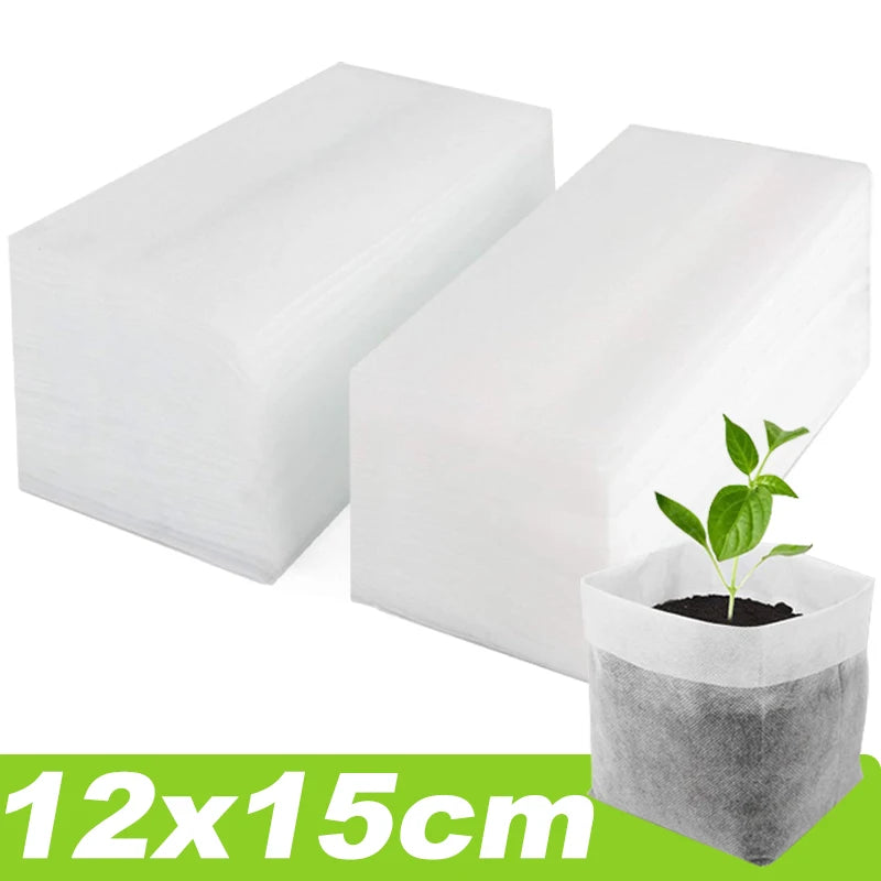100-500Pcs Fabric Seedling Pots Biodegradable Grow Bags for Indoor and Outdoor Planting Cultivation Pouches for Home Garden Tool