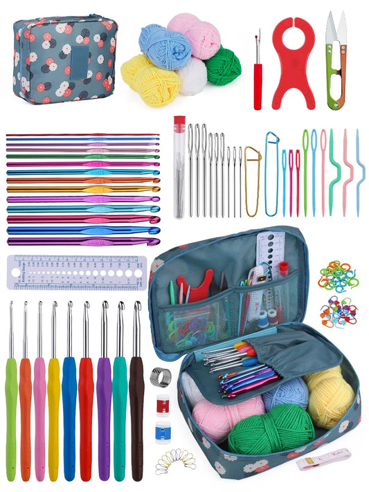 KRABALL Knitting Crochet Hook Set Home Use Sewing Tool DIY Craft Crochet Knit Markers Needles Tools Weaving Accessories With Bag